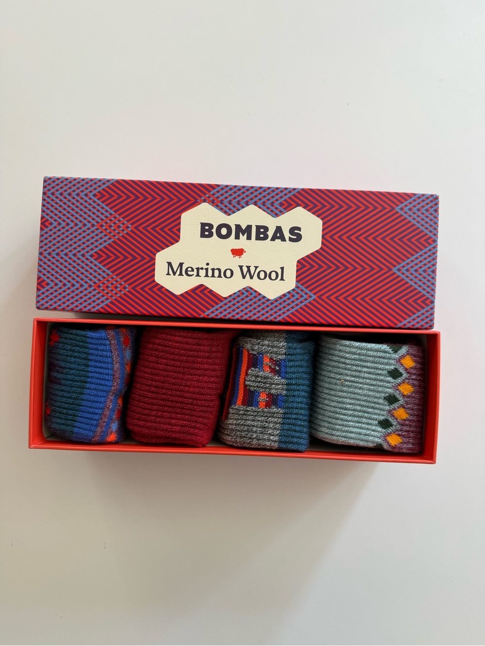 Bombas Merino Wool 4-pair gift box socks  calf crew